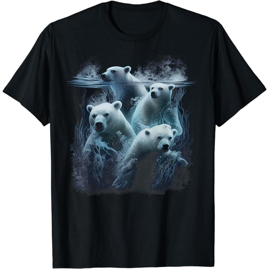 

Polar Bear Collage Animal Graphic for Men Women T-Shirt S різнокольоровий