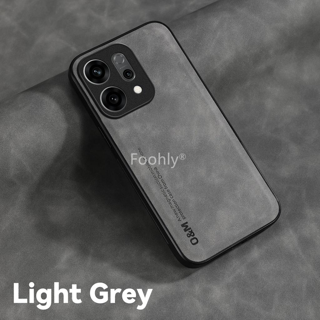 Magnetisk etui i nubuck-skinn for OPPO Reno 14 Pro 14F Reno14 F 5G Ren Beskyttelsesdeksel Støtsikkert Bakdeksel Coque Capa Fundas