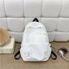 Schoolbag Korean Version Solid Color Simple Backpack Large Capacity Lightweight Student Schoolbag Computer Bag Leisure Travel Commuter Small Backpack