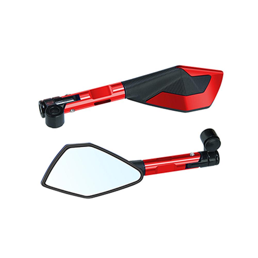 

Kolip Motorcycle Rear View Mirrors, Aluminum Alloy Pentagonal Side Mirrors, Handlebar Mount Universal For Motobiker ATV червоний