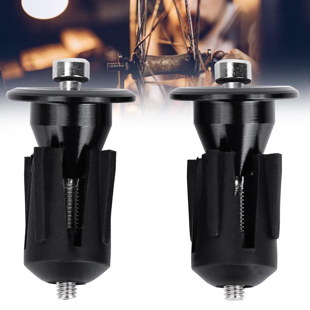 1 paio di coprimanubrio per bicicletta in lega di alluminio nero, tappo terminale per manubrio bici 22*42mm