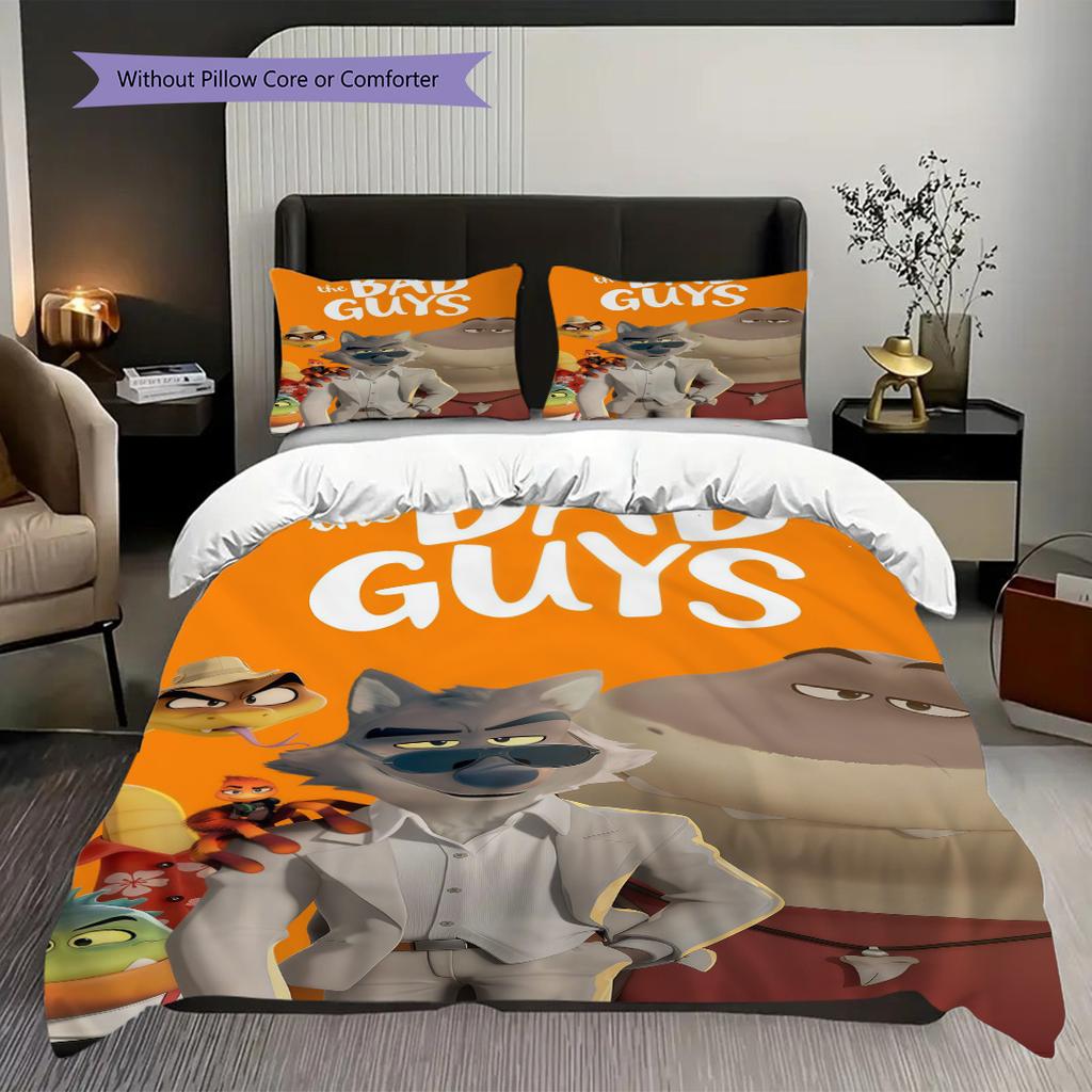Cartoon Characters Action Pose Money Threepiece Set 1 Duvet Cover 2 Pillowcase Without Core Soft And Comfortable Christmas Birthday Gift