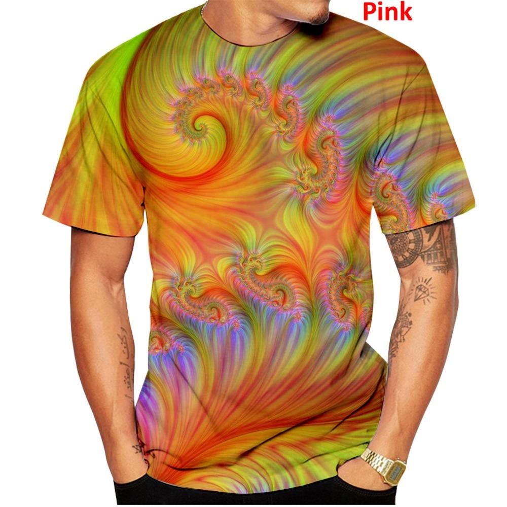 Latest Fashion Men's Colorful 3D Printed T-Shirt Swirl Funny Short Sleeve T-Shirt