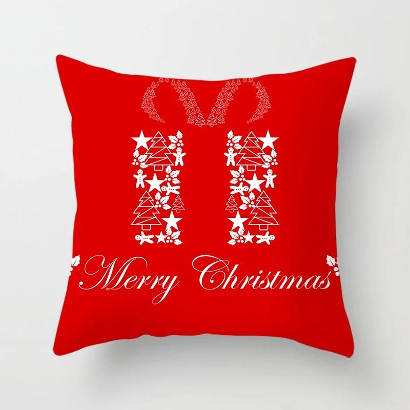 

Рождественский комплект красных подушек с рождественским принтом, диван, подарок, украшение для дома, наволочка, Рождественский подарок, наволочка 40x40cm
