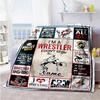 Wrestling144 Customize Text Blanket Cozy Personalized Blanket Comfortable Throw For Office Chair Nap Bedding Living Room Four Seasons Universal