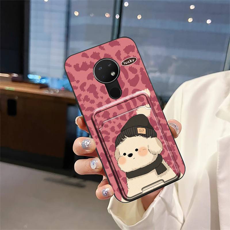 Card Sleeve Silicone Phone Case For Nokia 6.2/7.2 Full Wrap Anti-dust Soft Case Cute Back Cover Durable Anti-knock Cover