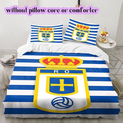 Real Oviedo Pattern Bedding,Quilt Set Quilt Cover Pillowcase Home Birthday Gift (1*duvet Cover+2*pillowcase,without Core)