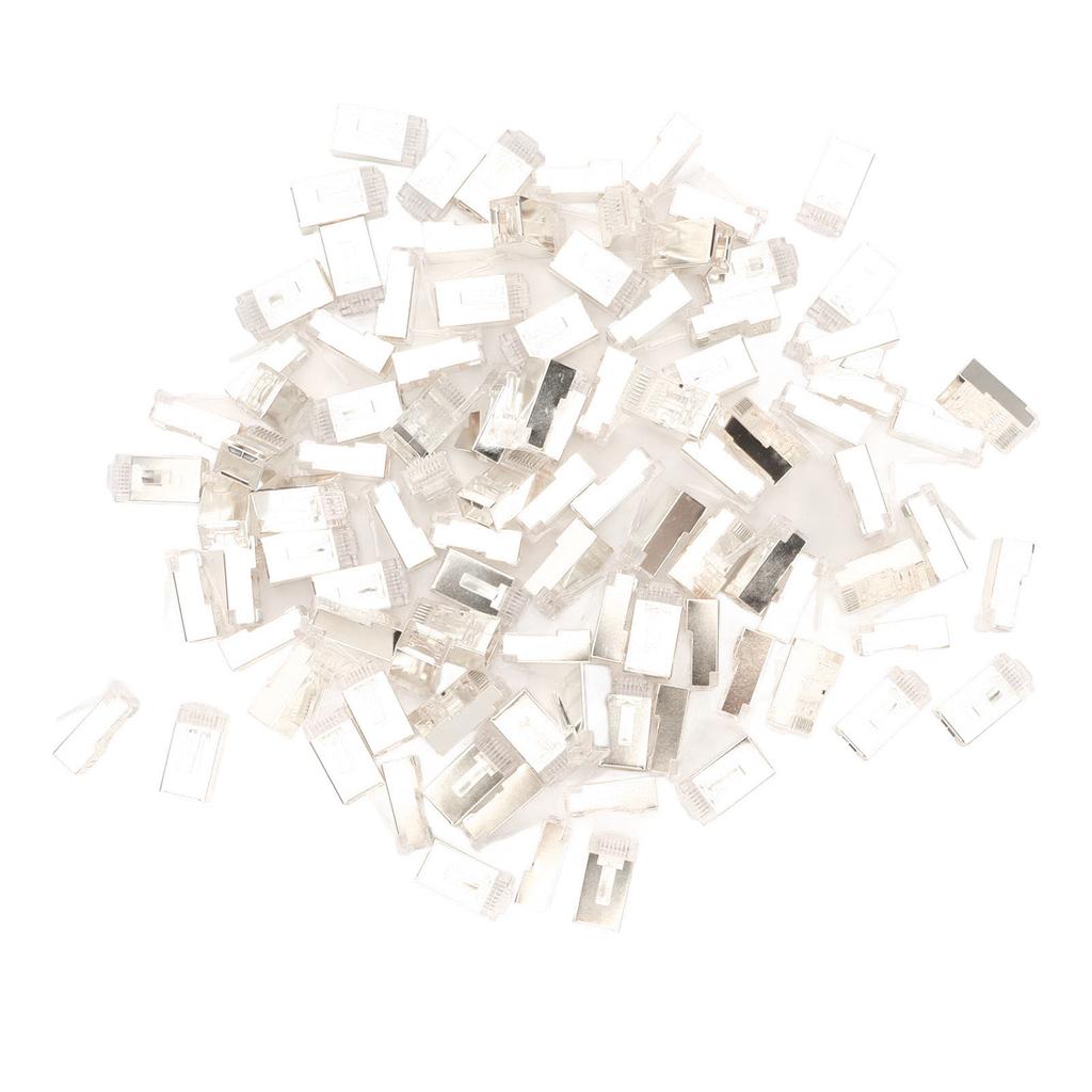 100 Stück RJ45 CAT6e Pass-Through-Steckverbinder Reines Kupfer Geschirmt Plug and Play 8P8C Ethernet-Kabel