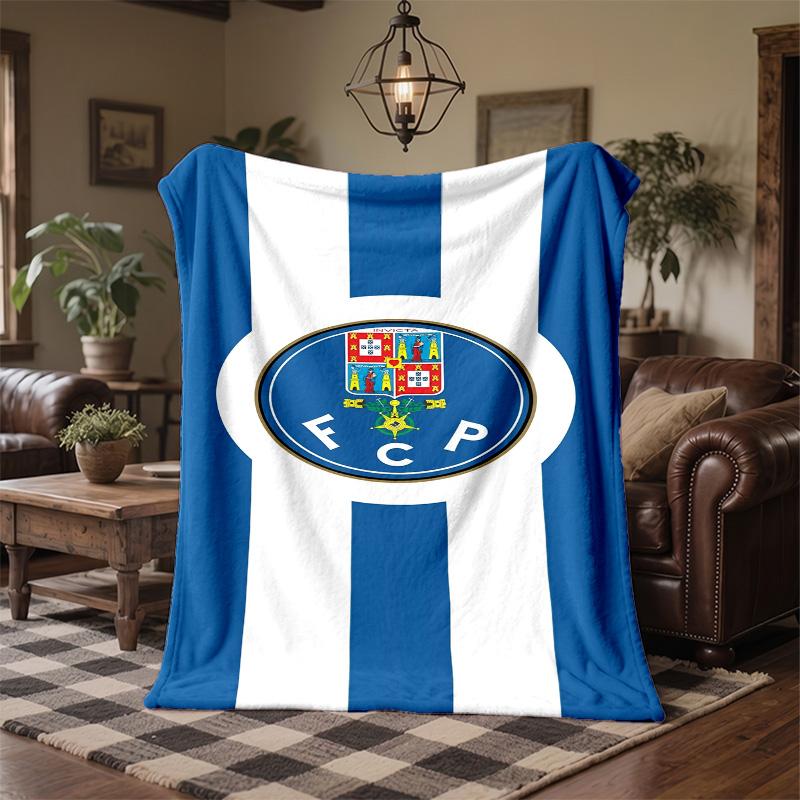 Coperta in Flanella con Stampa FC Porto Morbida e Calda Coperta da Divano/Letto per Casa Ufficio Camera da Letto