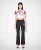 The Museum Visitor Ambg Printed Crop T-Shirt (White / Red)