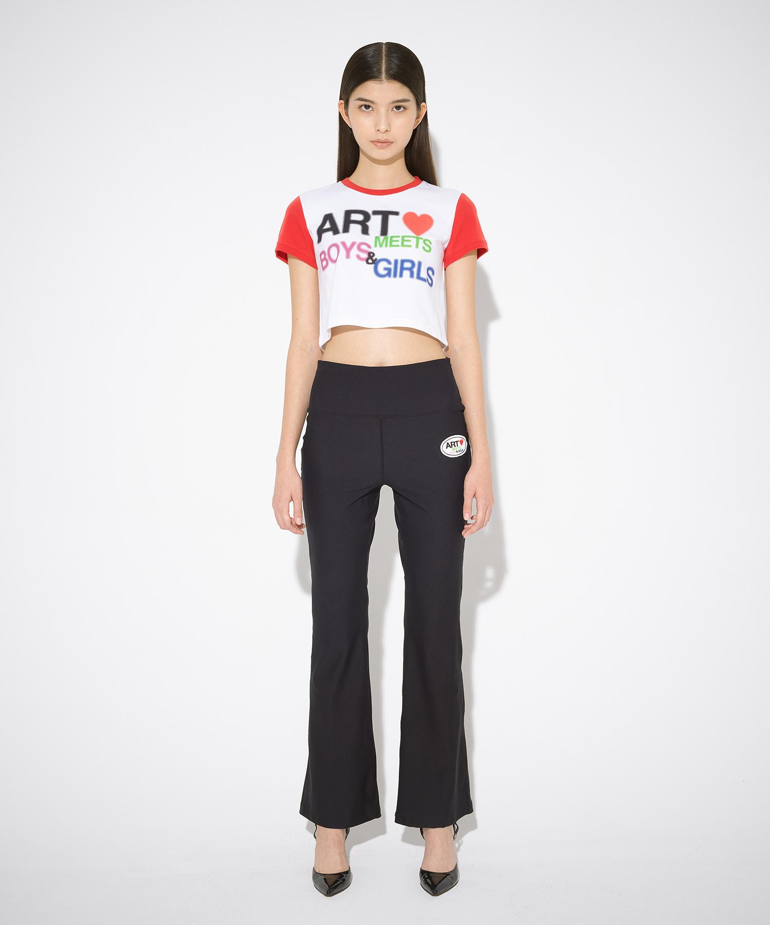 The Museum Visitor Ambg Printed Crop T-Shirt (White / Red) Red/S