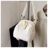Women's Retro Casual Corduroy Shoulder Bag - Solid Color, Japanese & Korean Style Crossbody Fashion