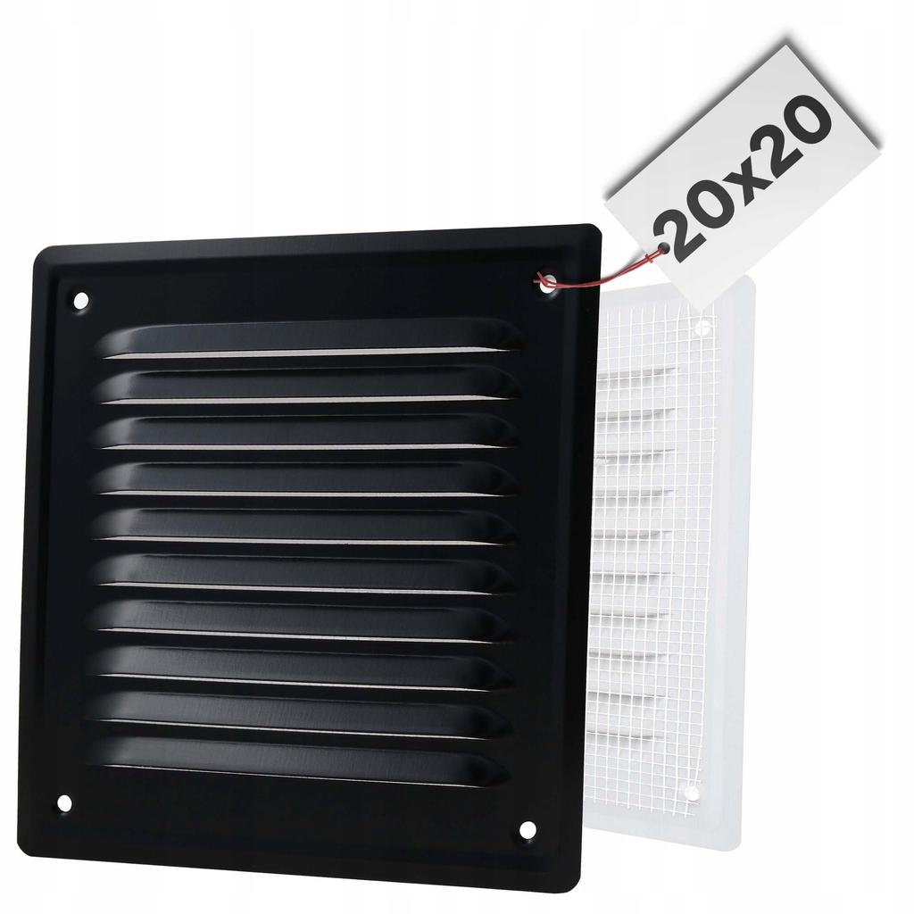Metallic Painted Grille 20X20 Screw-on Black