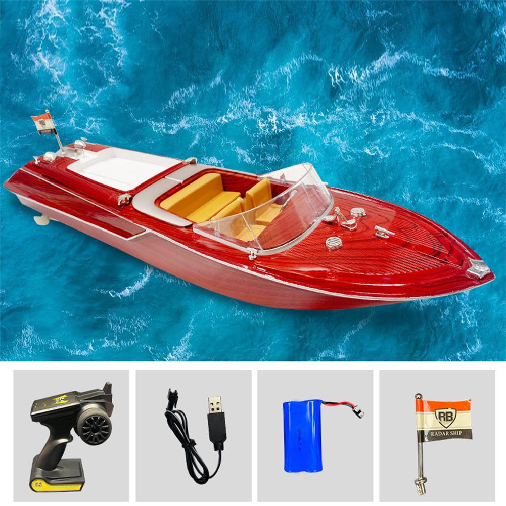 

Remote Control Boat For Kids 2.4G High Speed RC Boat Summer Swimming Pool Bath Toys Birthday Gifts For Boys Girls red wood grain
