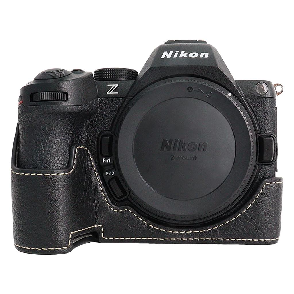 MUZIRI KINOKOO Z5 II Case for Nikon Z5 PU Leather Camera Case with Retro Half Protective Case for Nikon Z5 Mark Opening Bottom and Hand Grip Design