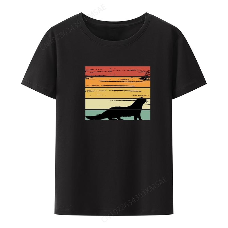 Ferret Retro Vintage Printed Tshirt Funny Tee Comfortable Roupas Leisure Letters Trending Otaku Hiphop Clothes Blusa