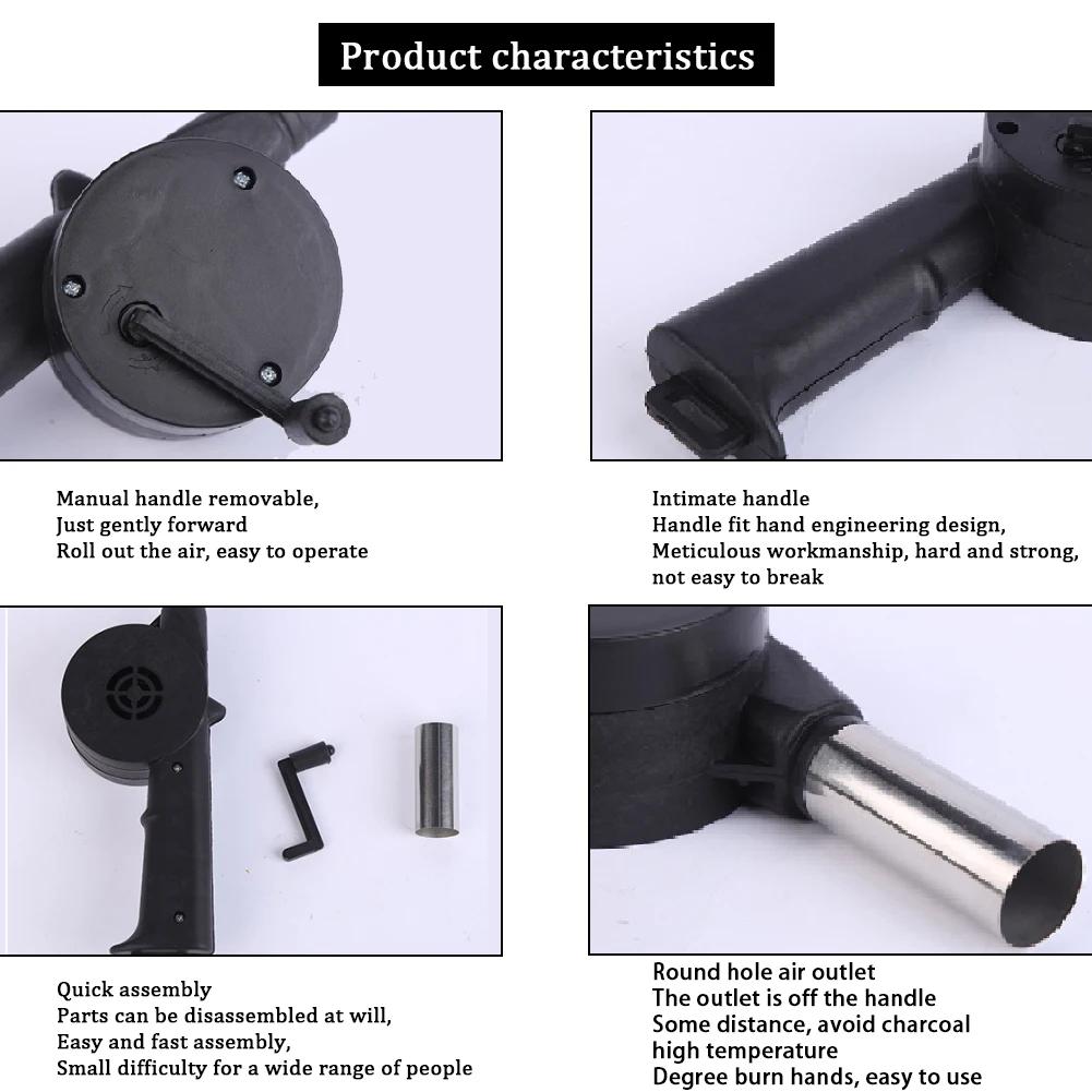 NEWOutdoor Barbecue Fan Hand-cranked Air Blower Portable BBQ Grill Fire Bellows Tools Picnic Camping Accessories Barbeque