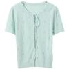Sancai Women's Lyocell Heart Knit Cardigan