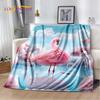 Cartoon Pink Flamingo Rainforest Love Bird Blanket,Soft Throw Blanket for Home Bedroom Bed Sofa Picnic Travel Cover Blanket Kids