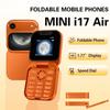 i17Air 2G Mini Foldable Mobile Phone Dual SIM Speed Dial Blacklist Flashlight Call Record Flip Cellphone FM Radio