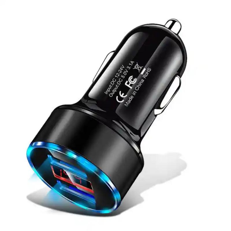 3.1A Dual USB Fast Car Charger Cigarette Lighter 2-Port USB Car Socket Power Adapter With LCD Display For iPhone Samsung