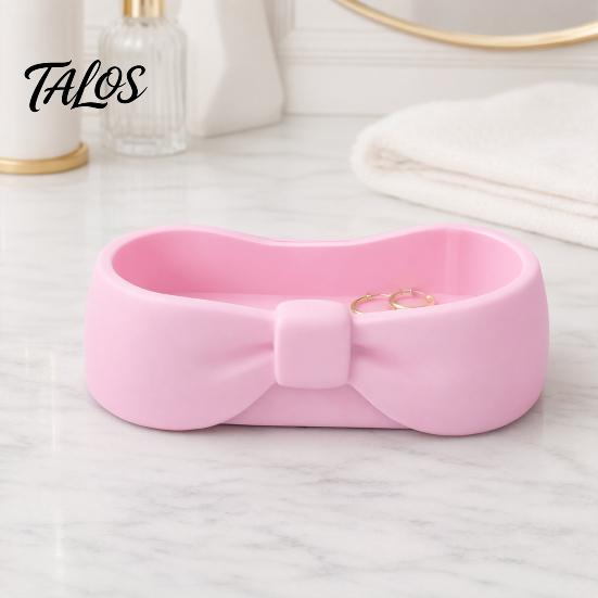 Storage Box Bow-Shaped Box, 3D Printed Delicate Matte Texture Container, Large Decorative Capacity Jewelry Key Makeup Organizer, Sweet Desktop