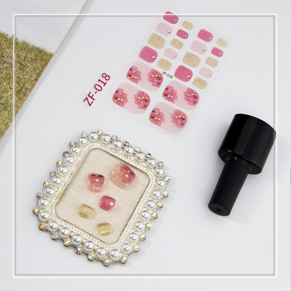 Three-dimensional Toenail Sticker 3D Imitation Drill Toenail Nail Patch Waterproof and Long-lasting Whitening Toenail Sticker Full Sticker