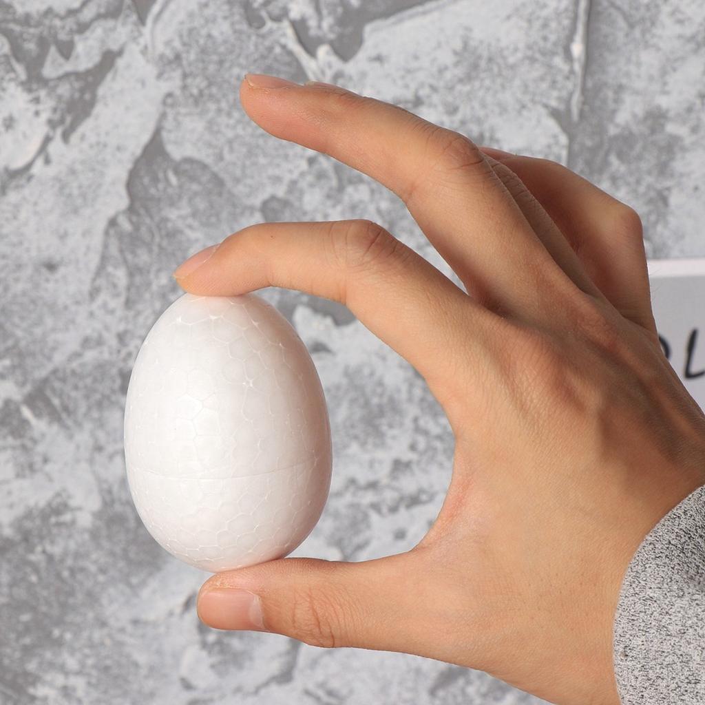 20Pcs DIY Easter Egg Foam Solid White 7Cm Painting Decor for Festival Craft Wedding Halloween Christmas Egg Foam