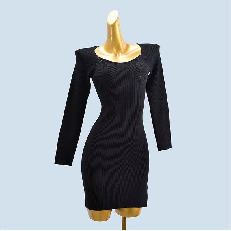 

Pure Desire Sexy Spring & Fall New Arrival Sexy Side Split Long Pure Color Silm Slimming Inner Sheath Dress Women s Clothing Black S