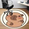 1PC Capybara Office Round Area Rug, Mat Suitable For Office, Under Office Chairs Bedroom Living Room Home Decor, Room Deco
