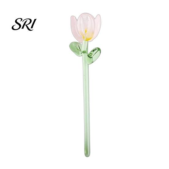 Delicate Glass Keepsake Mini Flower Ornament Handmade Colored Miniature Collectible Art Tiny Decoration for Table Centerpiece Bookshelves Micro