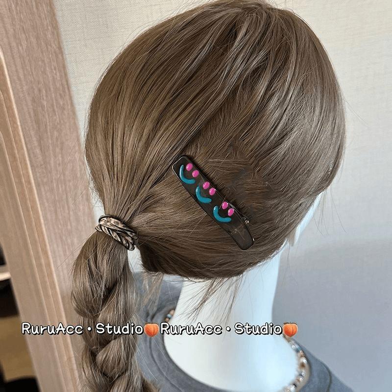 Colorful Enamel Smile Duckbill Hair Clips Sweet Side Bangs Hair Pins Women Daily Hair Accessories