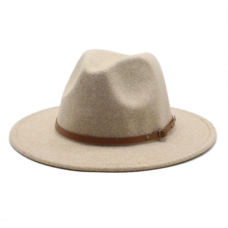 New Fedora Wool Hat Women's Hat European and American Fashion Hat Men's Jazz Hat Woolen Top Hat