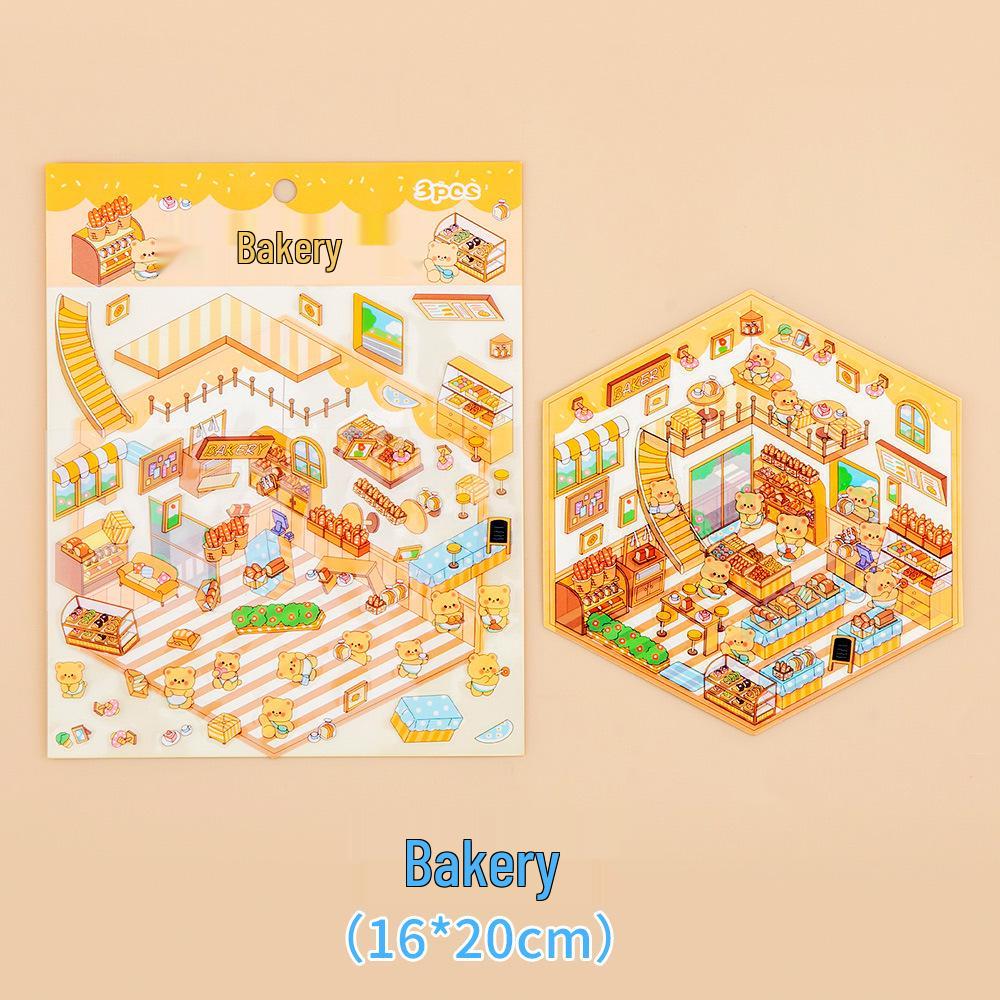 3D Miniature House Stickers: Cute Decorative & Educational for DIY Planners