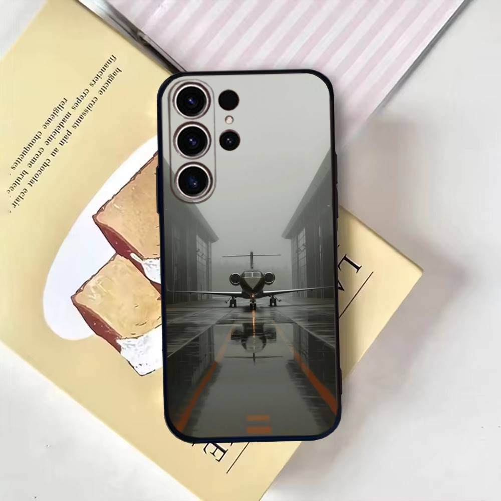 Aircraft Helicopter plane Phone Case For SamsungS25,24,21,22,23,30,Ultra,20,Plus,Fe,Lite,Note,10,9,Soft Black Cover