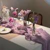 Crinkled Gauze Table Runner Bohemian Sheer Table Runner For Wedding Party Banquet Dining Table Home Table Decoration