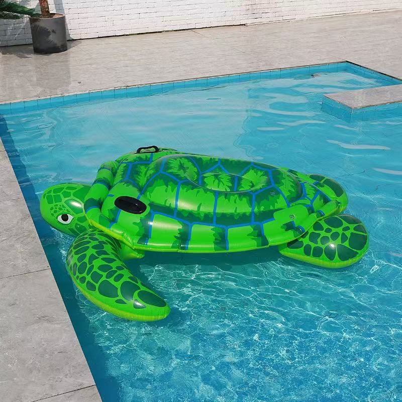 Inflatable Giant Sea Turtle Pool Float Water Raft Swimming Island Mattress for Swimming Pool Beach Party Water Bed