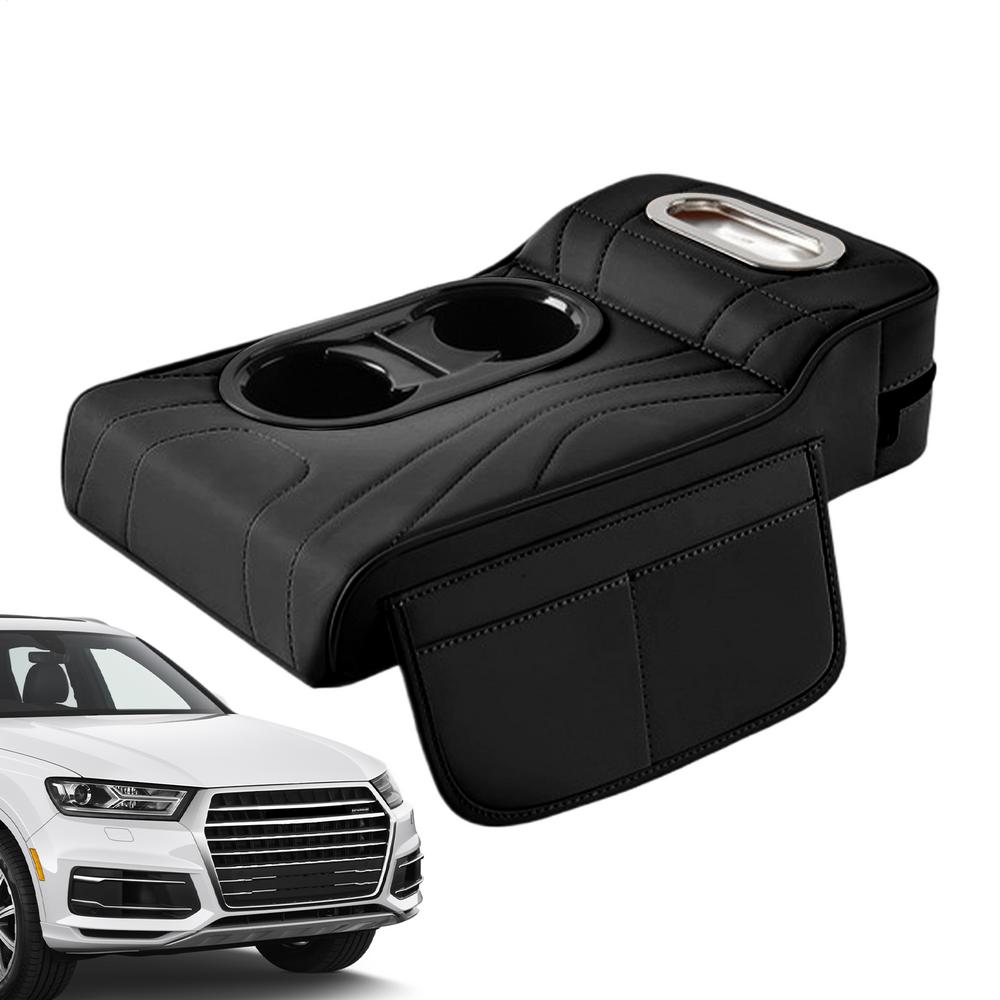Car Armrest Cushion Leather Arm Rest Pillow Booster Pads Armrest Cushion For Car Console For SUV RV Truck Sedan Vehicle Auto