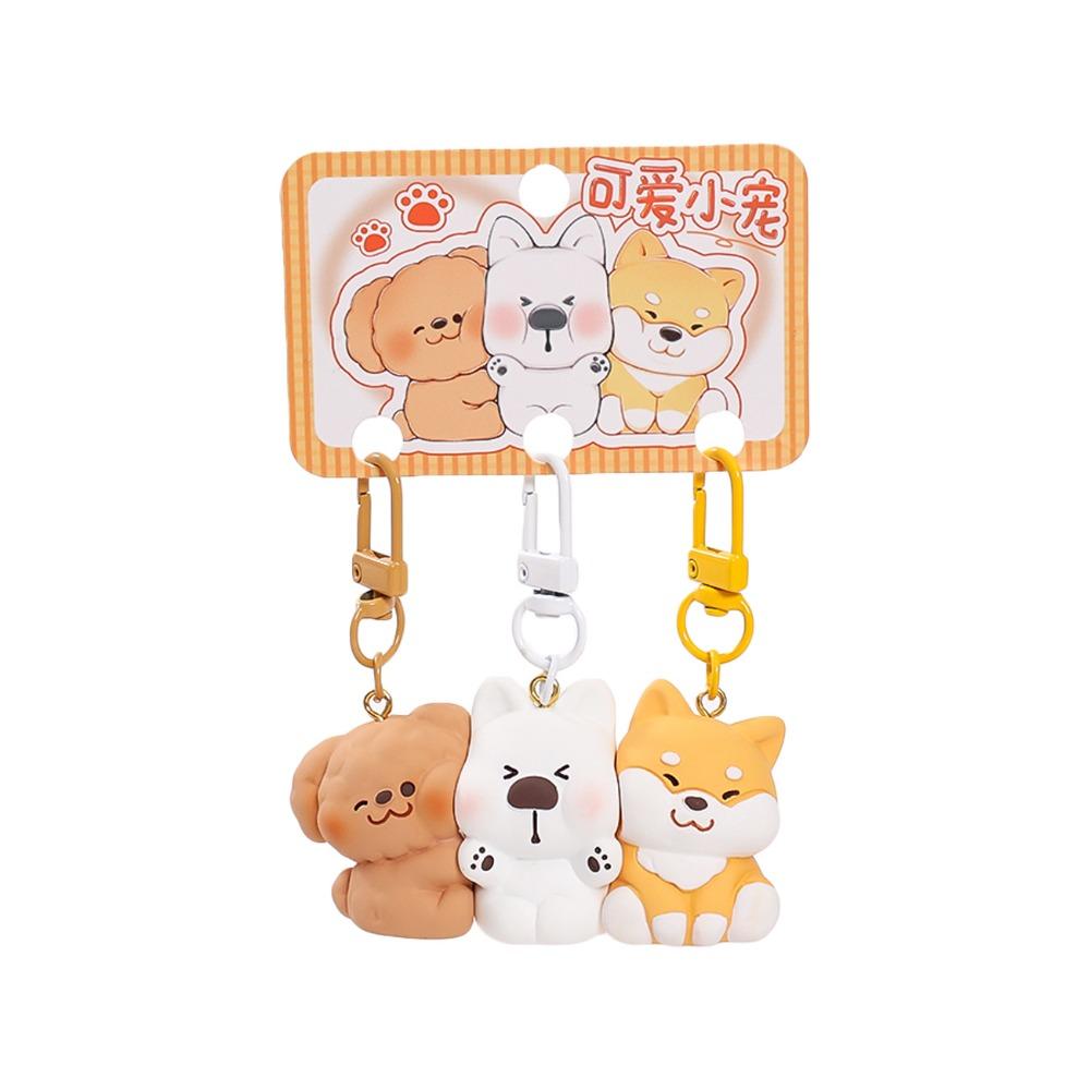3 Pcs Set Cartoon Magnetic Snap Keychain Resin Magnetic Keychain Animal Keychain Daily Decor Style 3