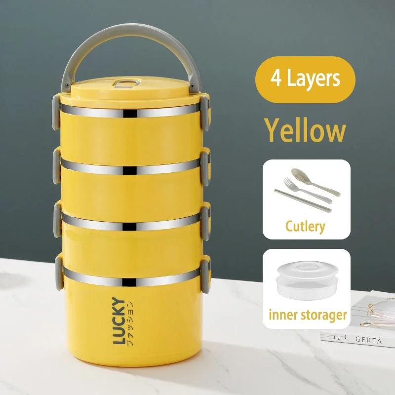 1/2/3/4-lagige tragbare Lunchbox Thermo-Isolierung Bento Thermosbehälter Bento-Tasche Speisenwärmer für Kinder Lebensmittelbehälter