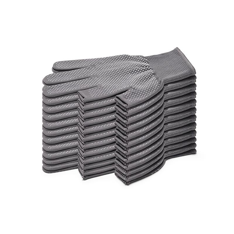 Thin Full-Finger Anti-Slip Work Gloves with Sun Protection & Nylon Dots for Construction & Labor Handling.