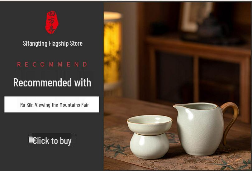 Handmade Ru Kiln Sky Blue Crackle-Glazed Ceramic Teacup for Gongfu Tea