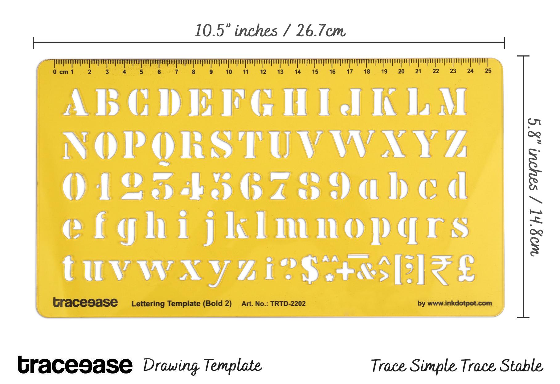 Metal Stencils Traceease Upper Case,Lower Case Numbers Lettering Template  Drafting Tools Alphabet Stencils 7mm Alphabet Size Old English Stencils