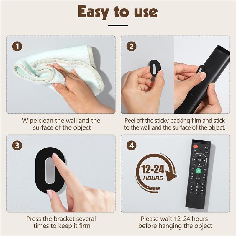 M-Modern-Self-Adhesive Magnetic Remote Control Holder Wall Mount 5 Pack No Drill Silicone Remote Organizer For Home