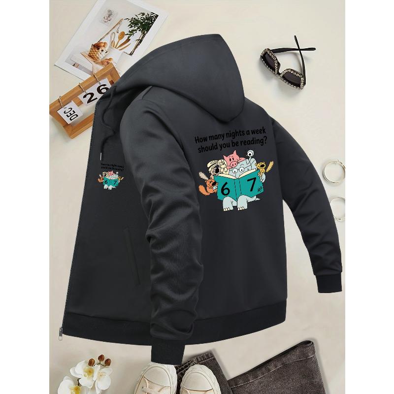 Warm Hooded Jacket Fleece Lined Full Zip Windproof Elastic