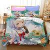 3D Game Genshin Impact Bedding Sets Keqing Xiao Duvet Cover Set Boys Adults Single Full Queen King Size Bed Linen