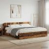 Headboard Cabinet with Storage Reclaimed Wood Effect Wood Based Material