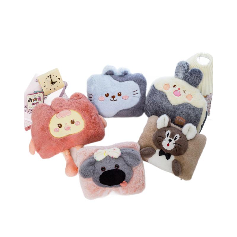 Oppladbar tegneserie plysj håndvarmer - Avtakbar og vaskbar, Eksplosjonssikker elektrisk varmtvannsflaske (2025)