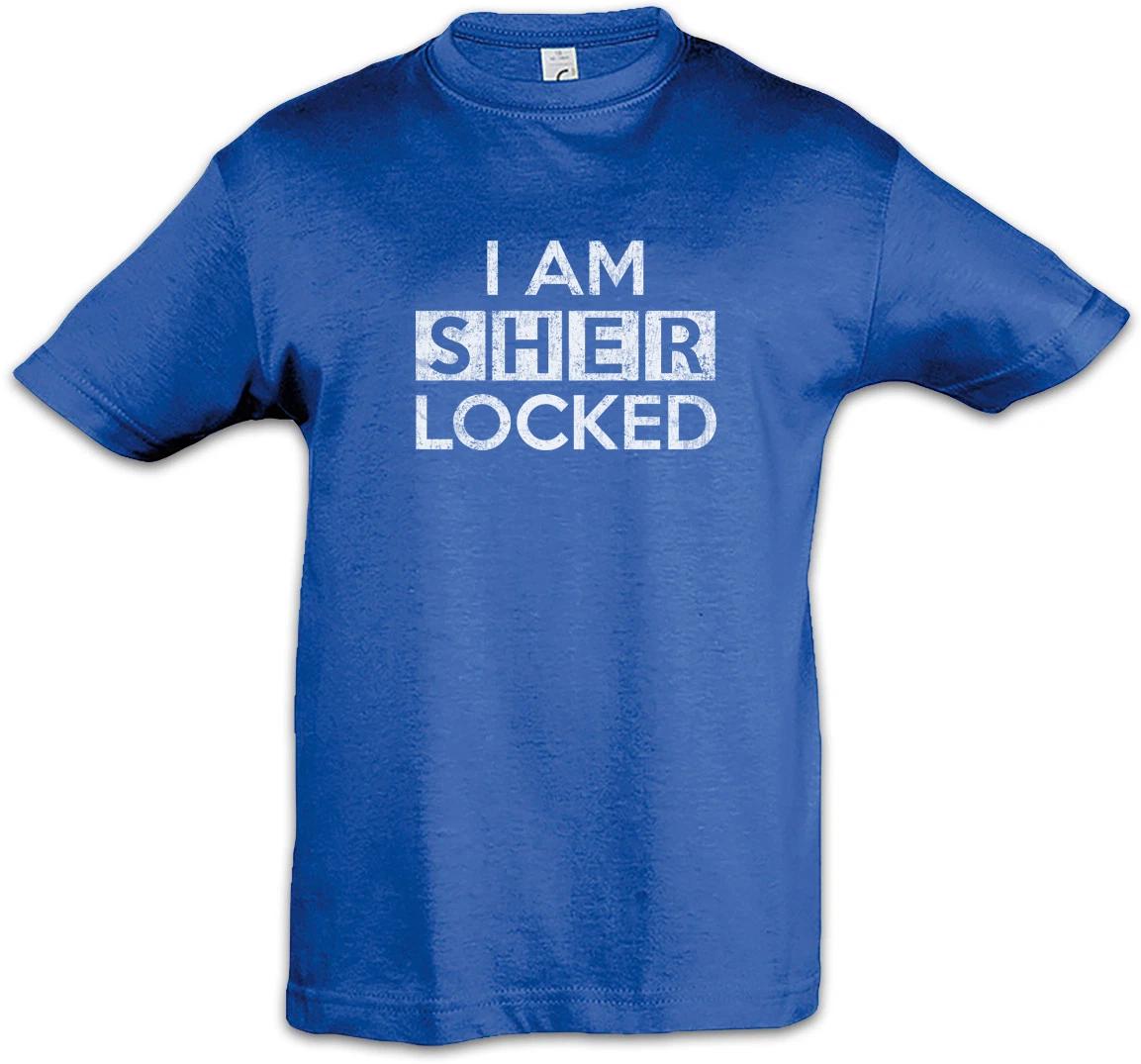 I Am S... Kids Boys T-Shirt Sher Fun Locked Sherlock Holmes TV Watson 100