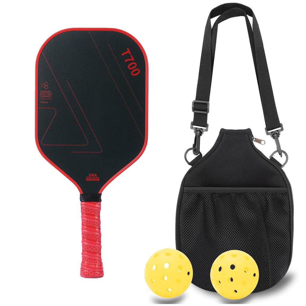 T700 16MM Enhanced Sweet Spot & Control & Power Anti-slip Grip Carbon Fiber Frosted Surface Pickleball Paddle